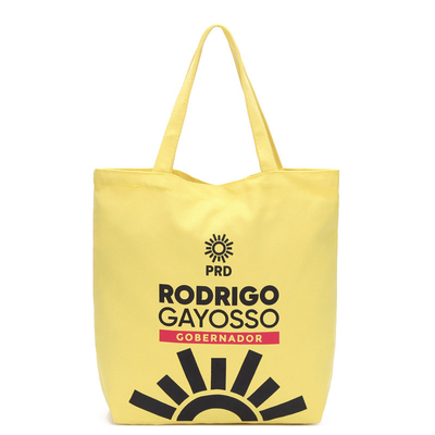 幾何学的で黄色い8 OZ 40x11x34.5cmの綿は袋をリサイクルする