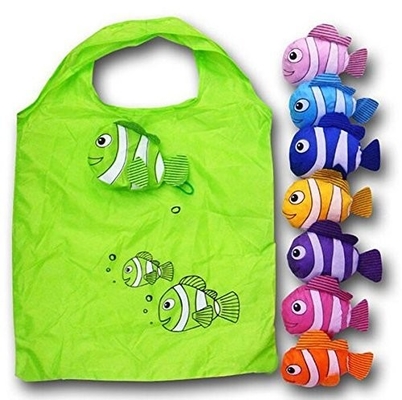 魚多彩な210D 40x50cm CMYKのナイロン折る買い物袋