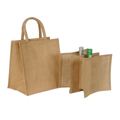 パッキング6びんのワイン27x18x30cmのバーラップの買い物袋