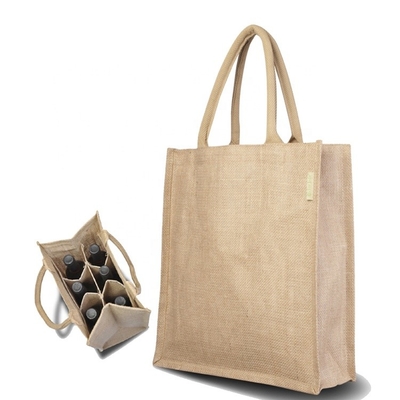 パッキング6びんのワイン27x18x30cmのバーラップの買い物袋