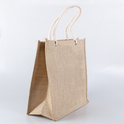 買物をする自然な色30xx12x30cmの380gsmジュートの食料雑貨入れの袋