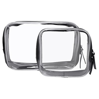 OEMのゆとりのハンドルの化粧品18x5x8cmポリ塩化ビニールの鉛筆袋