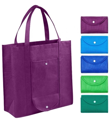 Eco友好的な35X40X15cm CMYK 50pcsの折り畳み式の非編まれた袋